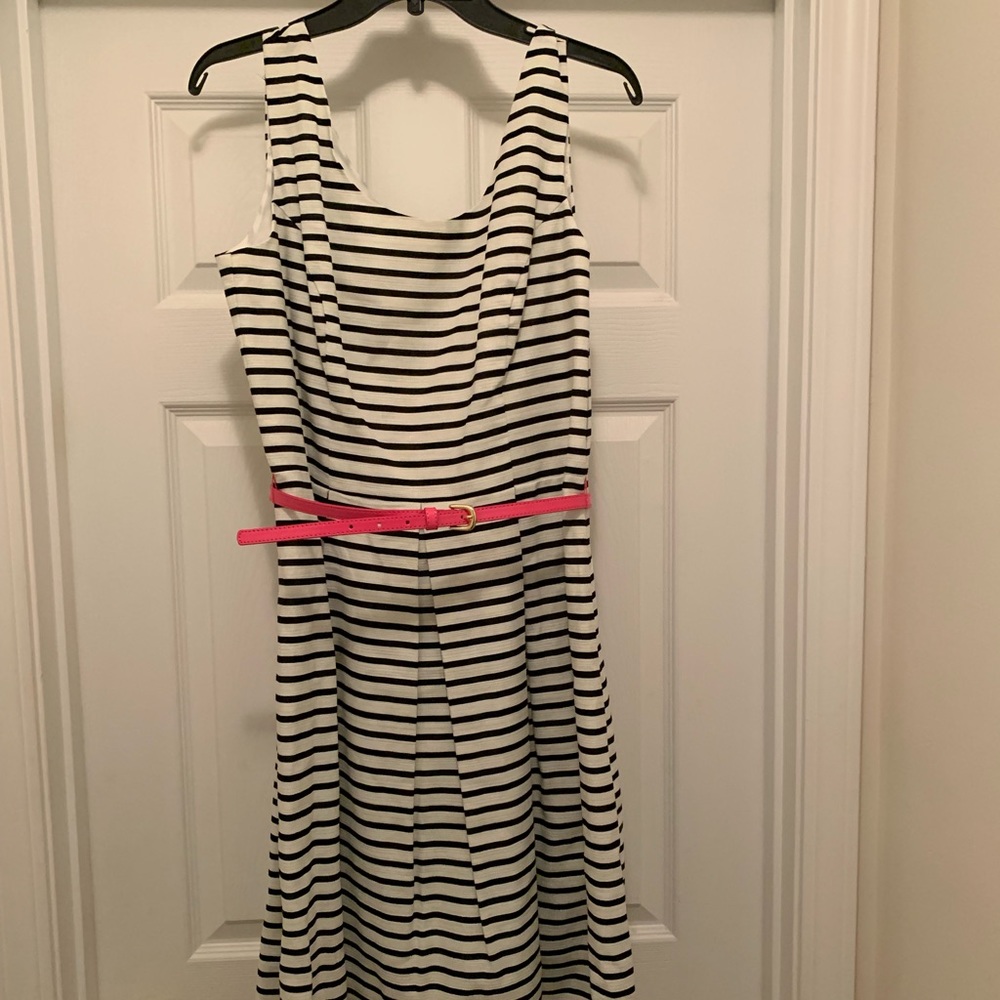 Black and white striped dress